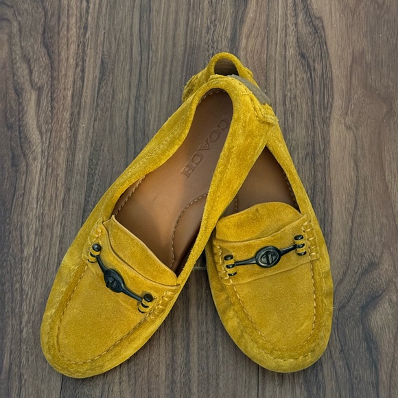 Coach Shoes - Coach Women's Mustard Suede Moccasins